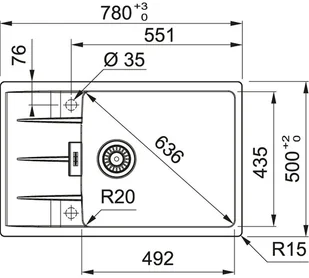 Franke Zlew Centro CNG 611-78 XL onyx 114.0633.106 - Zlewozmywaki - miniaturka - grafika 3