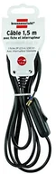 Wyłączniki światła i elektryczne - Brennenstuhl 1161811 wyłącznik sieciowy z wtyczką/1,5 m H03VVH2-F 2 X 0,75 czarna - miniaturka - grafika 1