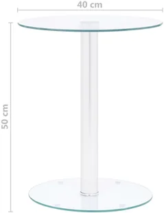 vidaXL vidaXL Stolik kawowy, przezroczysty, 40 cm, szkło hartowane - Ławy i stoliki kawowe - miniaturka - grafika 5