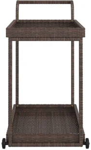 shumee Wózek barowy brązowy 100x45x83 cm polirattan - Wózki na żywność - miniaturka - grafika 5