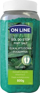 On Line Relaks 800 g Sól do stóp eukaliptusowa On Line - Kosmetyki do kąpieli - miniaturka - grafika 2