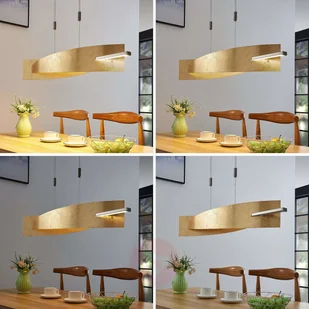 Lampenwelt COM Lampa wisząca LED Marija, pionowa osłona, złota - Lampy sufitowe - miniaturka - grafika 2