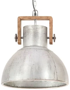 VidaXL Industrialna lampa wisząca, 25 W, srebrna, okrągła, 40 cm, E27 320529 - Lampy sufitowe - miniaturka - grafika 6