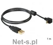 Kable USB - Delock KABEL USB MICRO AM-MBM5P 2.0 KĄTOWY GÓRA/DÓŁ 90 1M (83148) - miniaturka - grafika 1