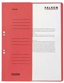Koszulki na dokumenty - Herlitz Falken skoroszyt z oczkami z kartonu z recyklingu, czerwony - miniaturka - grafika 1