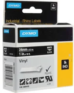 Taśmy do drukarek barwiące - Dymo Oryginał RHINO taśma winylowa 24mm biała na czarnym 1805432 - miniaturka - grafika 1