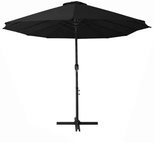 vidaXL Parasol ogrodowy na słupku aluminiowym, 460 x 270 cm, czarny vidaXL - Parasole ogrodowe - miniaturka - grafika 5