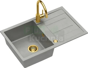 QUADRON MORGAN 111 szary metalik + odpływ złoty PVD (HB8203U5-G1) HB8203U5-G1 - Zlewozmywaki - miniaturka - grafika 7