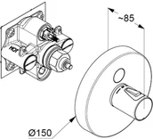 Baterie podtynkowe - Kludi Push Bateria prysznicowa podtynkowa termostatyczna chrom 389020538 - miniaturka - grafika 1