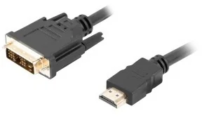 Lanberg lanberg Kabel HDMI M DVI-D M CA-HDDV-10CC-0005-BK 0.5 M czarny - Kable komputerowe i do monitorów - miniaturka - grafika 3