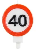 Urodziny dla dorosłych - FOL Świeczka na 40-tke znak zakazu 1 szt F62640 - miniaturka - grafika 1