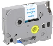 Etykiety do drukarek - Brother Zamiennik taśmy TZE-213 6mm biała/niebieski - miniaturka - grafika 1