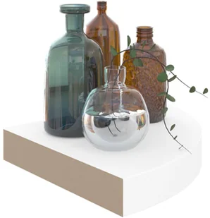 vidaXL vidaXL Narożne półki ścienne, 2 szt., połysk, białe, 25x25x3,8 cm, MDF - Półki do salonu - miniaturka - grafika 4