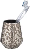 Kubki na szczoteczki do zębów - Wenko Pojemnik na szczoteczki do zębów BURGOS z platynowym wykończeniem ceramiczny 9,1 cm 24819100 - miniaturka - grafika 1