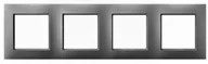 Klawisze i ramki - Ospel Ramka poczwórna Szary mat Aria - R-4U/70 - miniaturka - grafika 1