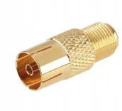 Akcesoria TV-SAT - Wtyk Tv złoty żeński do gniazd, tunerów Tv/rf Out - miniaturka - grafika 1