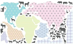 Ambiance Ambiance Tatuaż ścienny "World map" - Naklejki na ścianę - miniaturka - grafika 2