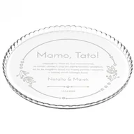 Tace i patery - Murrano Patera szklana bez nóżki grawer dla rodziców podziękowanie ślubne PATR2-011 - miniaturka - grafika 1
