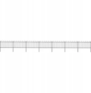 Vidaxl z zaokrąglonymi końcami, stalowe, 11,9 x 1 m, czarne - Ogrodzenia - miniaturka - grafika 3