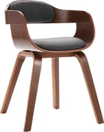 Krzesła - vidaXL Krzesło stołowe ciemnoszare gięte drewno i sztuczna skóra 327332 - miniaturka - grafika 1