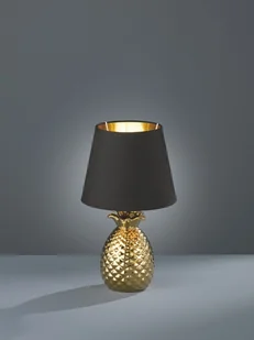 Reality Leuchten Ceramiczna lampa stołowa Pineapple, czarno-złota - Lampy stojące - miniaturka - grafika 2