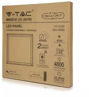 v-tac Panel LED V-TAC SMART 40W 600x600 3w1 120lm/W Amazon Alexa Google Home VT-5140 2700K-6400K 4800lm - Systemy inteligentnych domów - miniaturka - grafika 5