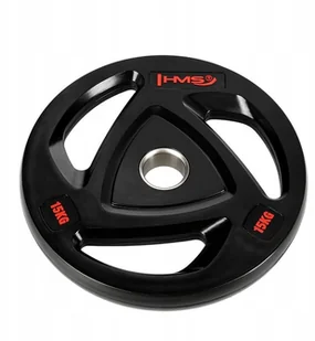 Talerz Olimpijski Hms TOX15 Ogumowany 15KG Czarny - Obciążenia - miniaturka - grafika 3