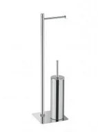 Stojaki i wieszaki na papier toaletowy - Gedy ARTU Stojak z wieszakiem na papier toaletowy oraz szczotką WC kwadratowy chrom 1132 - miniaturka - grafika 1