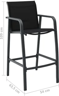 vidaXL 7-cz zestaw mebli barowych do ogrodu czarny 3073578 - Pozostałe meble ogrodowe - miniaturka - grafika 5