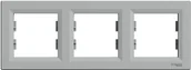Klawisze i ramki - Schneider Ramka 3-krotna Asfora pozioma aluminium EPH5800361 - miniaturka - grafika 1