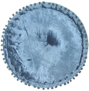 vidaXL Puf, okrągły, aksamitny, 40x20 cm, niebieski - Taborety i hokery - miniaturka - grafika 3