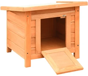 VidaXL Domek dla kota, lite drewno sosnowe i jodłowe, 50x46x43,5 cm 170640         VidaXL - Drapaki dla kotów - miniaturka - grafika 4