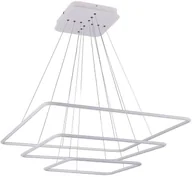 Lampy sufitowe - Mdeco LAMPA wisząca MDECO SLIM/000016/4000/W metalowa OPRAWA kwadratowe ramki LED 116W 4000K zwis biały - miniaturka - grafika 1