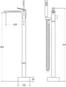 Baterie wannowe i prysznicowe - PMD Piramida PMD Aspira Bateria wannowa wolnostojąca chrom BW-A-CH - miniaturka - grafika 1