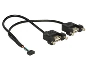Kable USB - Delock 84832 kabel USB 0,25 m 2.0 2 x USB A Czarny - miniaturka - grafika 1