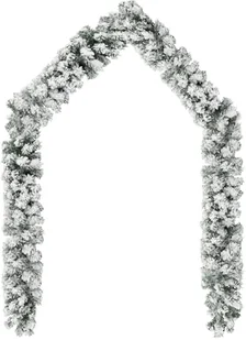 vidaXL Świąteczna girlanda pokryta śniegiem, zielona, 5 m, PVC - Ozdoby bożonarodzeniowe - miniaturka - grafika 2