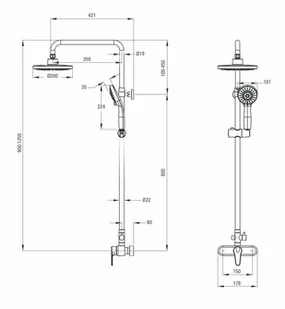 Deante Peonia NAC 019M - Baterie wannowe i prysznicowe - miniaturka - grafika 3