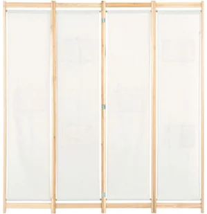 vidaXL Parawan 4-panelowy, kremowy, 160x170x4 cm, tkanina vidaXL - Parawany - miniaturka - grafika 2