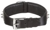 Obroże dla psów - Nobby obroża dla psa delgado ze skóry, czarny - miniaturka - grafika 1