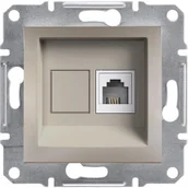 Gniazdka elektryczne - Schneider Asfora gniazdo telefoniczne podtynkowe pojedyncze RJ11 brązowe EPH4100169 - miniaturka - grafika 1