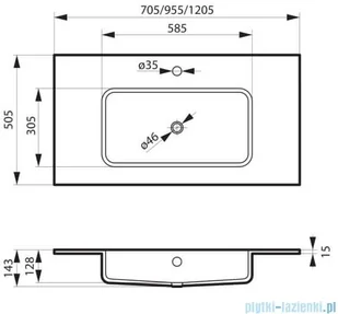 Massi ENO 120 MSUK-E1205 - Umywalki - miniaturka - grafika 3