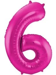 Folat Balon foliowy, cyfra 6, różowy, 86 cm - Balony i akcesoria - miniaturka - grafika 2