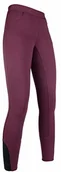 Bryczesy - HKM 11106 Legginsy do jazdy konnej, Yvi, silikonowe wykończenie ze streczu, czerwone wino, 36 11106-3100-0516 - miniaturka - grafika 1