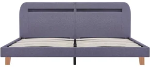 vidaXL Rama łóżka LED, jasnoszara, tkanina, 160 x 200 cm - Łóżka - miniaturka - grafika 4