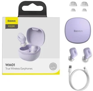 Baseus WM01 Fioletowe (NGWM01-05) - Słuchawki - miniaturka - grafika 11