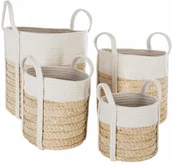 Dekoracje domu - Atmosphera Kosz dekoracyjny ozdobny wiklinowy kosze plecione kolor biały 4 sztuki w komplecie | B07MY81Y52 - miniaturka - grafika 1