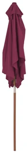 vidaXL Parasol ogrodowy na drewnianym słupku, 150 x 200 cm, bordowy - Parasole ogrodowe - miniaturka - grafika 7
