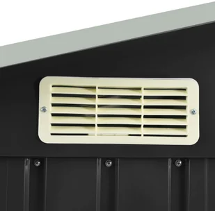 vidaXL Szopa ogrodowa z regałem, antracytowa, 205x130x183 cm, żelazna - Altany ogrodowe - miniaturka - grafika 7