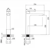 Baterie umywalkowe - Omnires Sacramento Bateria umywalkowa wysoka czarny mat SC2312BL - miniaturka - grafika 1