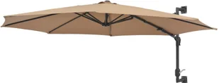 vidaXL Parasol ścienny na metalowym słupku, 300 cm, kolor taupe - Parasole ogrodowe - miniaturka - grafika 4